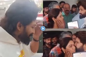 allu arjun kissed wife sneha reddy before arrest video viral