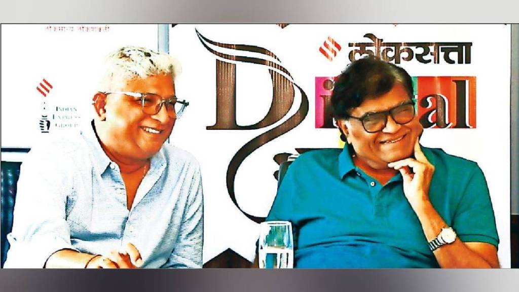 Colors Marathi chief Kedar Shinde and Ashok Saraf visit Loksatta office