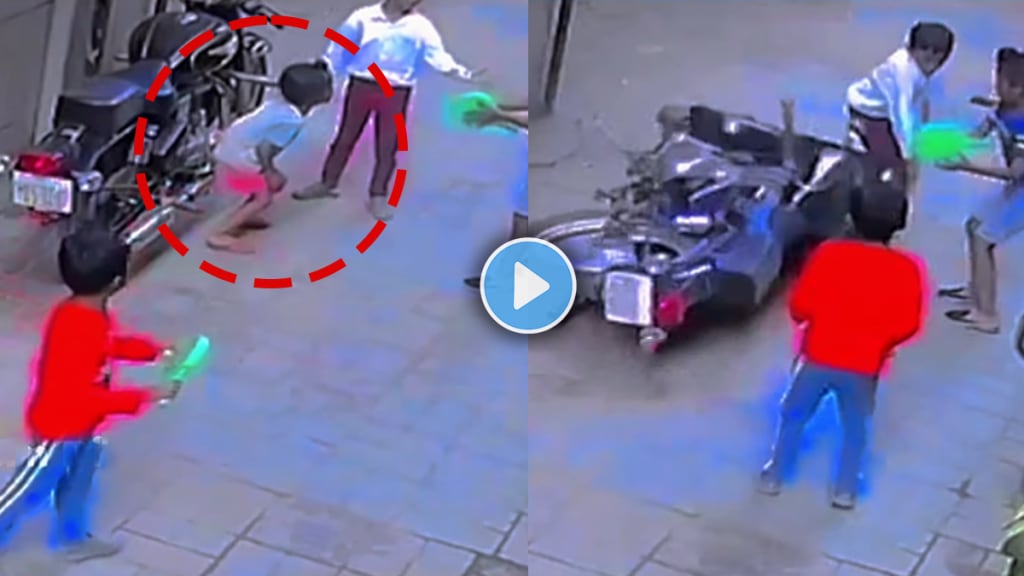 Shocking video of Bike fell on boy accident viral video on social media