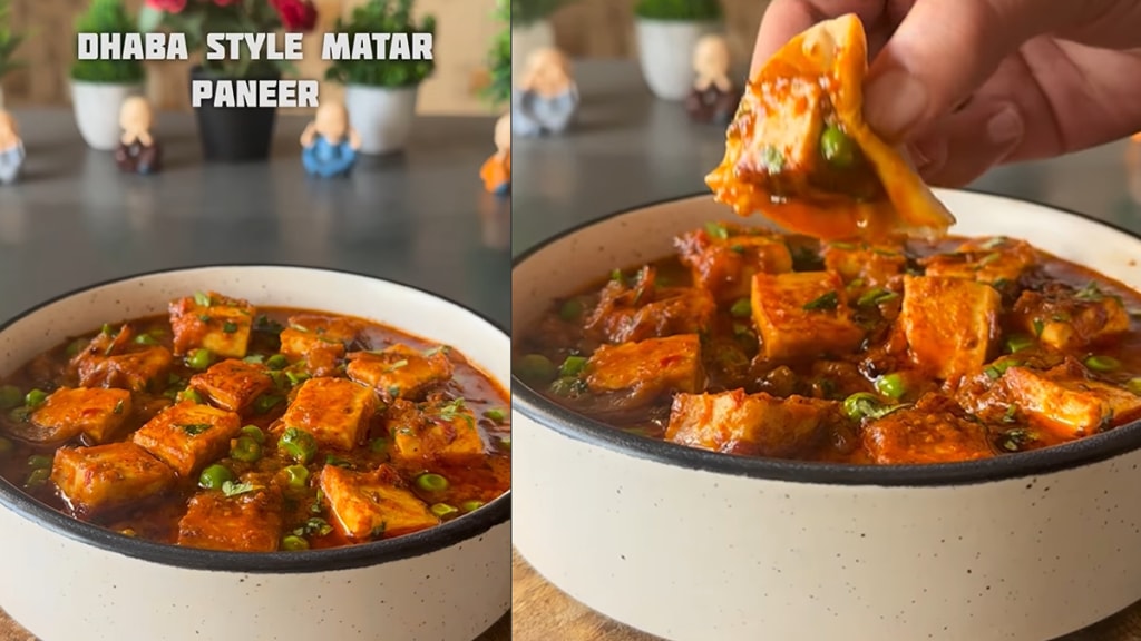 dhaba style matar paneer recipe