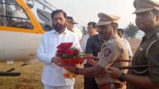 Deputy Chief Minister Eknath Shinde on a tour of Dare village