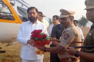 Deputy Chief Minister Eknath Shinde on a tour of Dare village