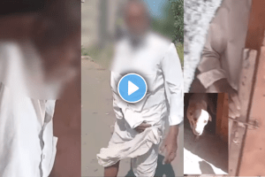 Elder man took female dog in toilet cruel video viral on social media