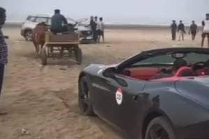 case registered against Ferrari driver at revdanda police station zws