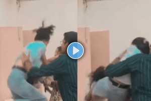 Girls fight in classroom at college went viral on social media video viral