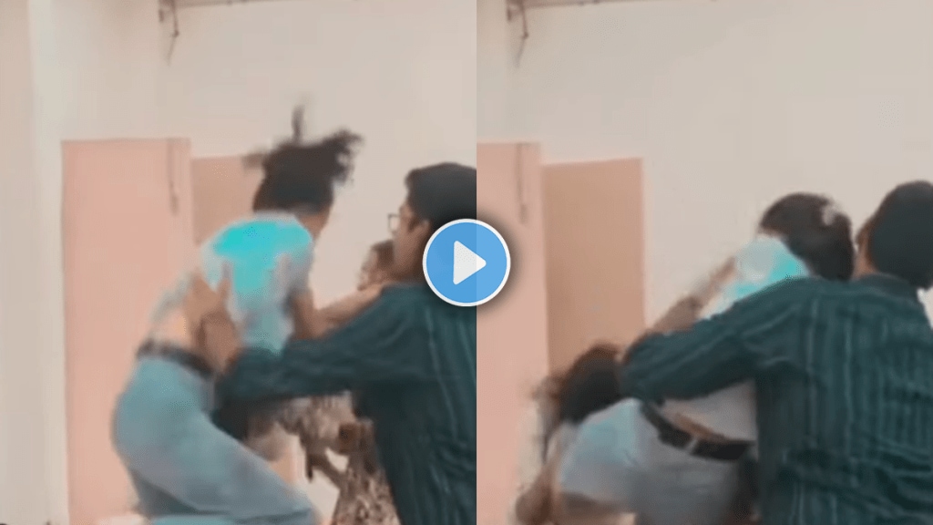 Girls fight in classroom at college went viral on social media video viral