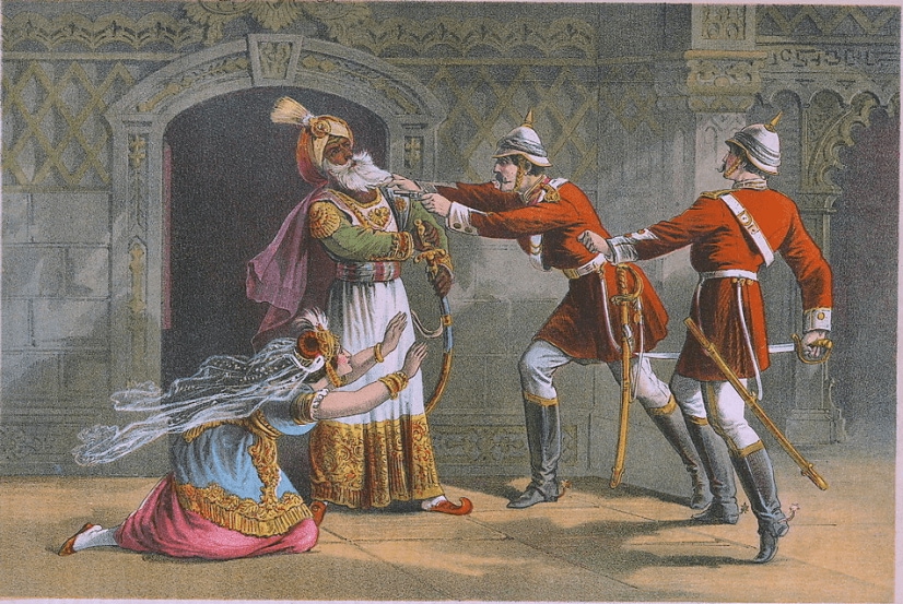 The seizure of the King of Delhi by Capt Henry M Hodson of Hodson's Horse" painted by a British artist in 1878