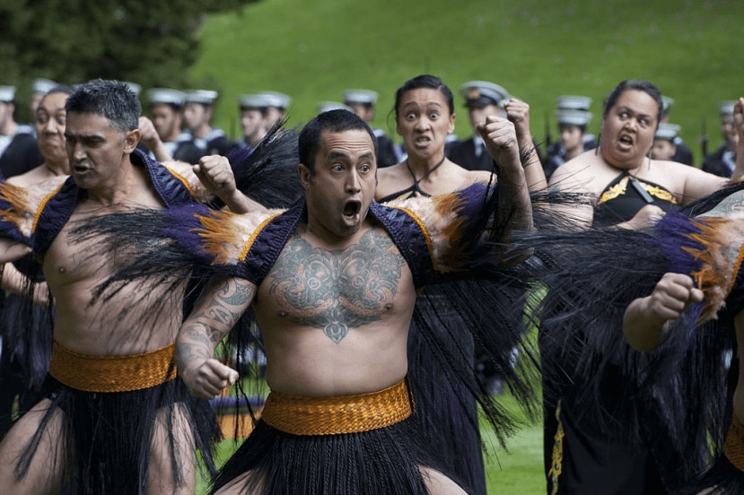 Maori warriors perform a Haka