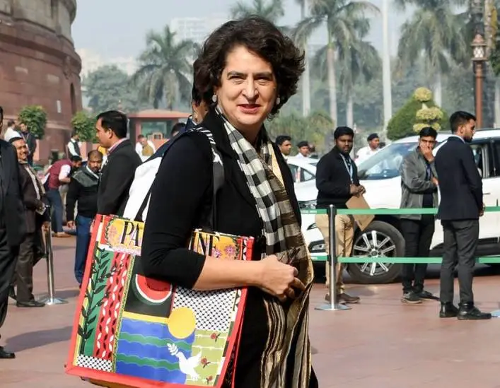 who said what on Priyanka Gandhi Palestine bag