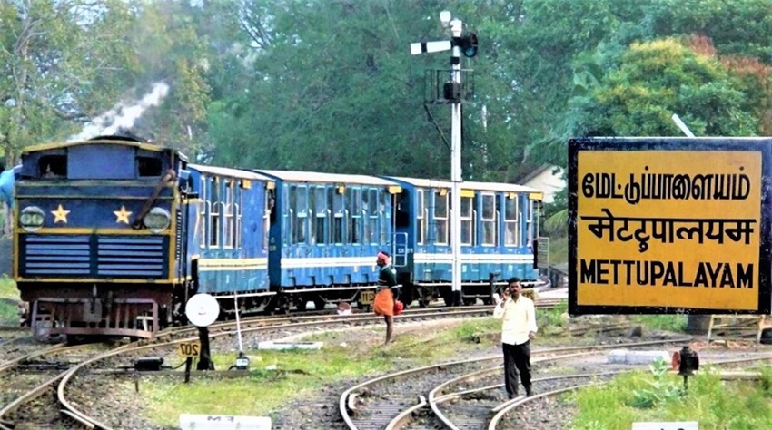 Scenic train journey in India