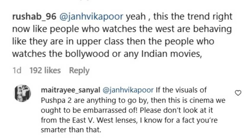 netizens give reply to janhvi kapoor comment