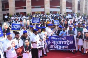 opposition angry over Amit Shahs controversial statement about dr babasaheb ambedkar