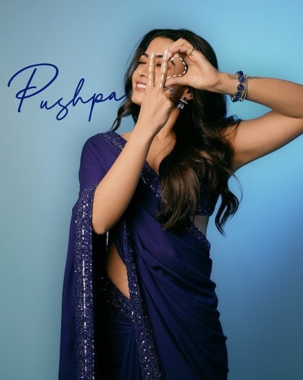 rashmika mandanna beautiful saree name pushpa and srivalli