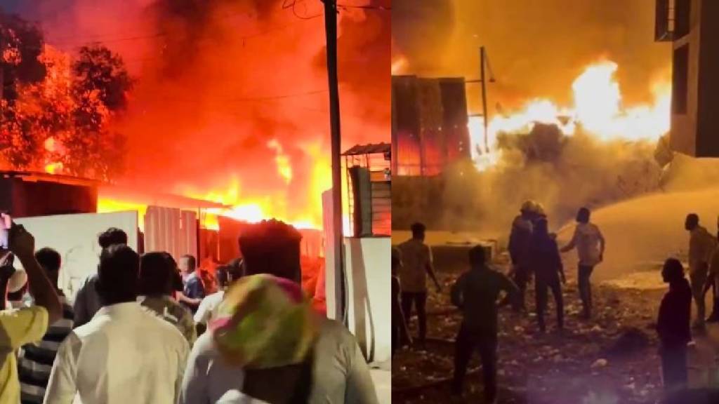 Fire breaks out at scrap warehouse in Ramtekdi Pune news