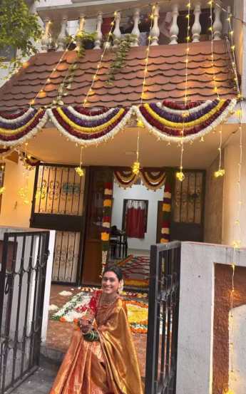 reshma shinde receives grand welcome from pavan family