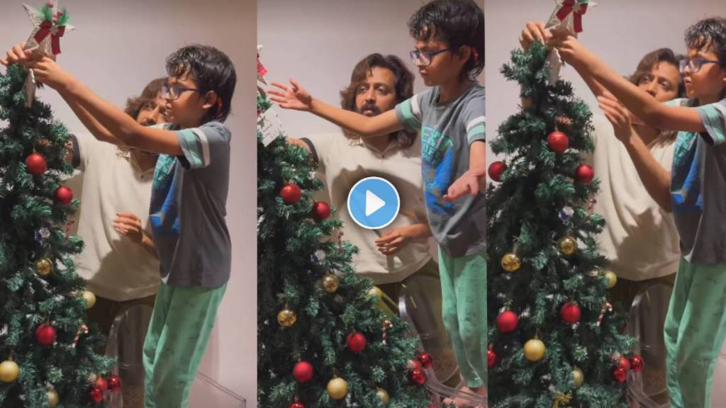 genelia and riteish deshmukh christmas preparation with their kids