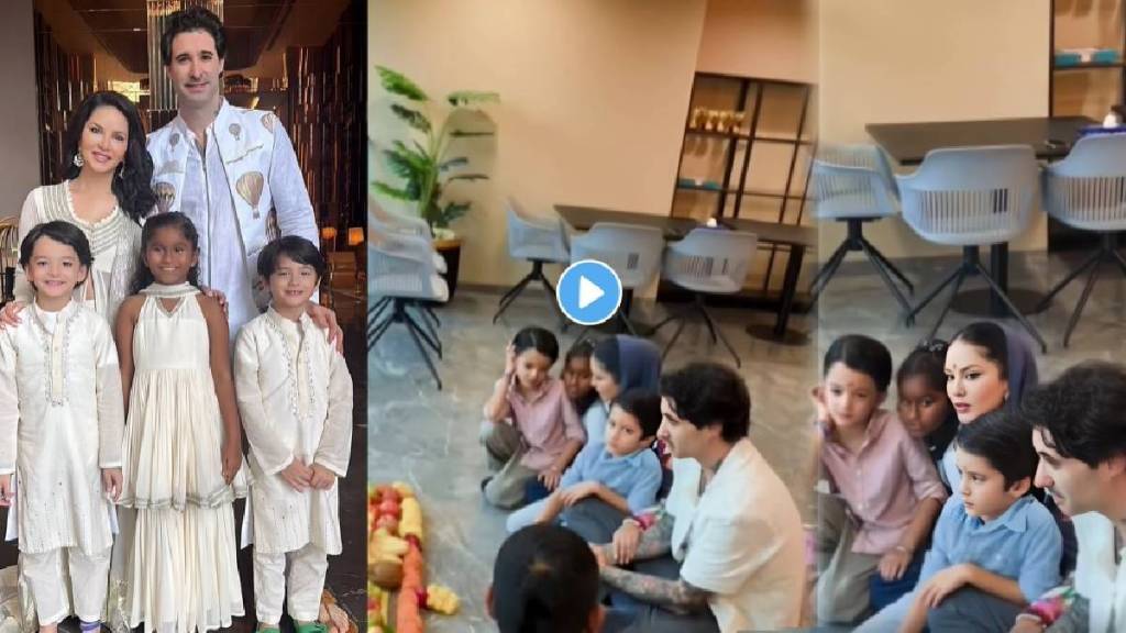 sunny leone did pooja with children 1