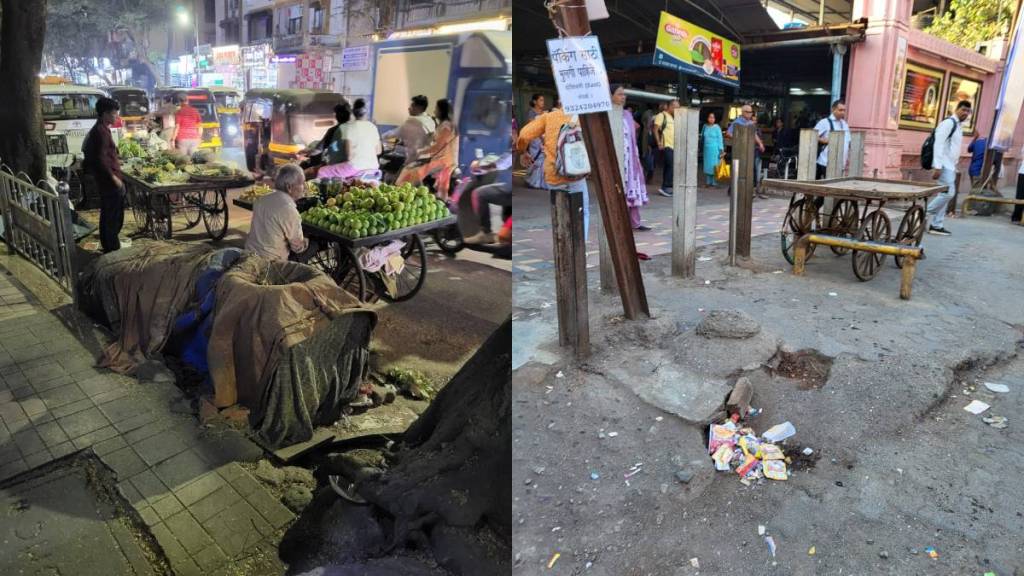 police action against handcart pullers and auto driver for blocking roads and footpaths in dombivli