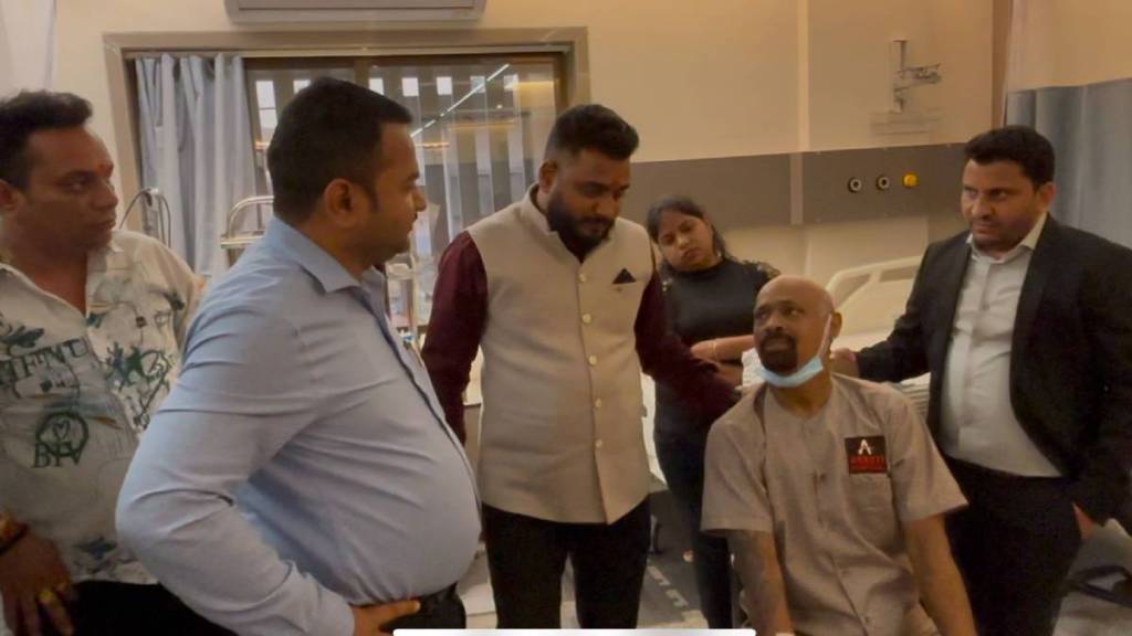 eknath shinde osd mangesh chivate meets vinod kambli in hospital for health update