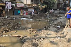 water pipe bursts in Dombivli