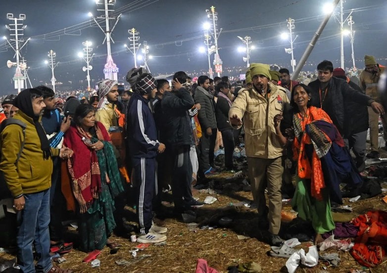 Maha Kumbh Mela stampede photos