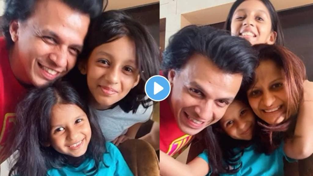 Bigg Boss Marathi Season 5 Fame Abhijeet Sawant Reel Video With Wife And Daughters