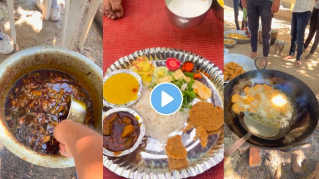 Young Vidarbha boys Cooks Vangi Rassa Bhaji & Bittya on Chulha