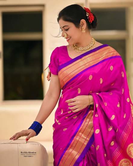 Ashvini Mahangade Chandrakor Nauvari Paithani Saree