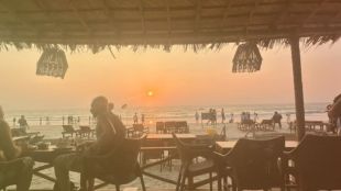 Image of Goa beach, tourist shack