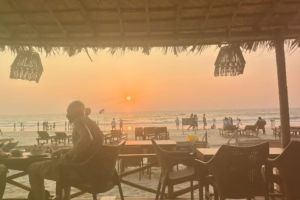 Image of Goa beach, tourist shack