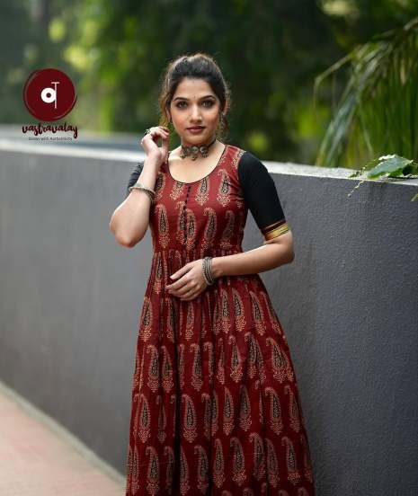 Jahnavi Killekar Ajrakh Cotton Dress