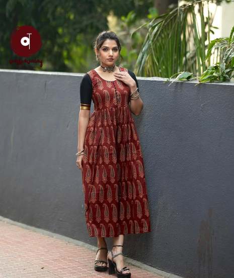 Jahnavi Killekar Ajrakh Cotton Dress