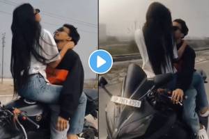 Kanpur couple reels of romance on moving bike