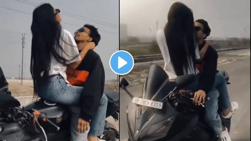 Kanpur couple reels of romance on moving bike