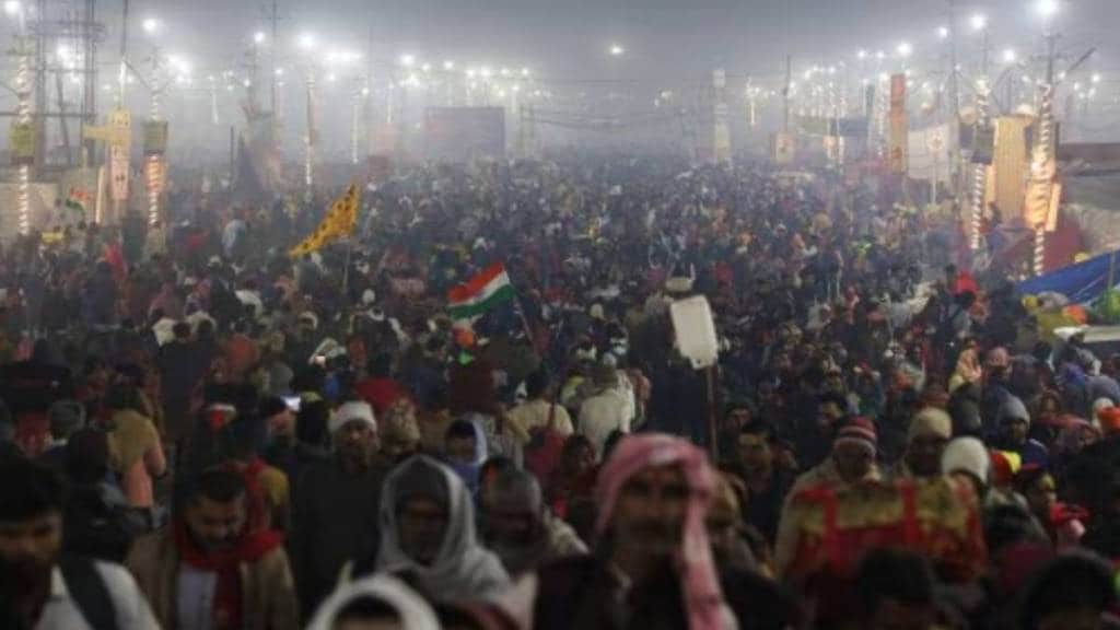 Flocks of devotees gathered at the Maha Kumbh mela in Prayagraj, Uttar Pradesh on January 29