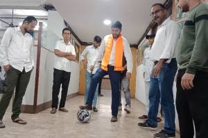 thane corporation headquarter MNS agitation football Borivade ground encroachment