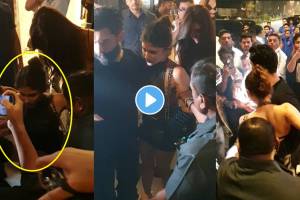 Bollywood actress Mouni Roy falla down after celebrating New Year with husband Suraj Nambiar video viral