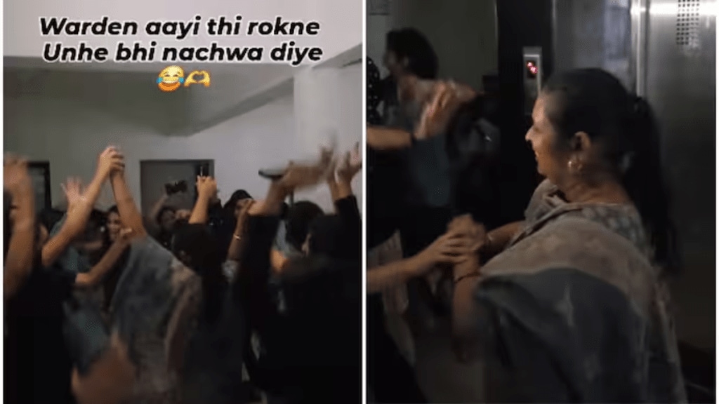 Mumbai hostel girls convince warden to join the dance she came to stop Viral video