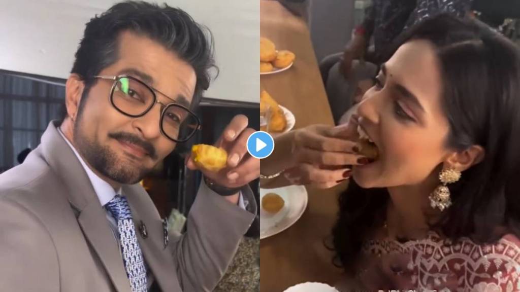 Navri Mile Hitlerla fame raqesh Bapat and vallari viraj eat panipuri on set