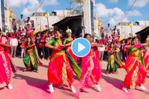 Amazing dance on the street on the marathi song lallati bhandar viral video on social media