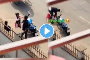 Shocking video Man beat up girlfriend on road video goes viral on social media