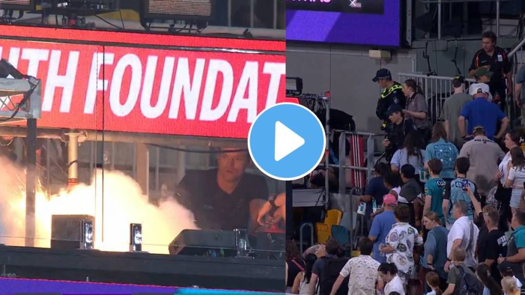 A fire broke out at the Gabba Stadium during the Brisbane Heat vs Hobart Hurricanes match in the BBL 2024-25. The match was stopped for some time, a video of which is going viral.