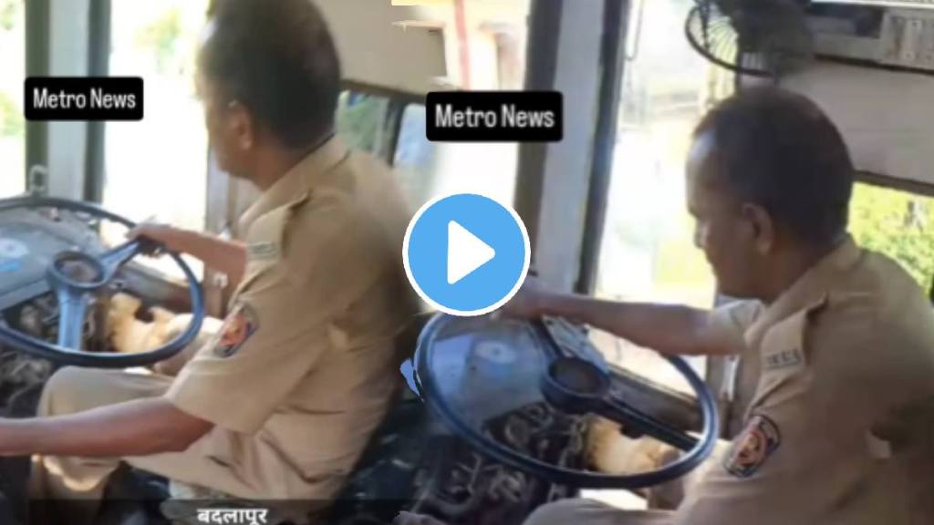 Viral videos shocking video of st drivers drove the bus while drunk in badalapur