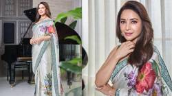 Madhuri Dixit photos: माधुरी दीक्षितची साडीतील फिदा करणारी अदा; उद्घाटन कार्यक्रमासाठी केलेला खास लूक