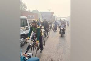 e cycle ferry for Mahapex 2025 exhibition in Mumbai reached Nashik Roads Head Post Office on Thursday