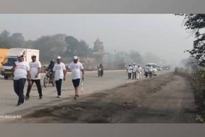 foot march of Project affected farmers from Ambad and Satpur left for Mumbai on Thursday