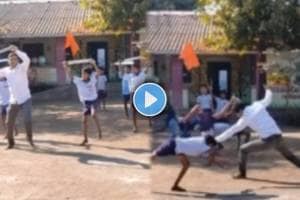 Zilla Parishad's school teacher and students dance