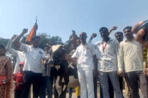 march held demanding permanent Rs 7 subsidy and a price of Rs 40 per liter for cows milk