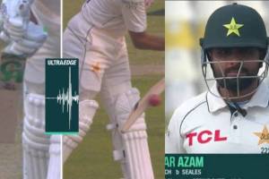 PAK vs WI Babar Azam waisted DRS after getting caught behind fans got furious at Multan test match