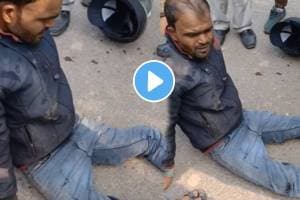 Shocking video live accident men loose his legs in accident video goes viral on social media